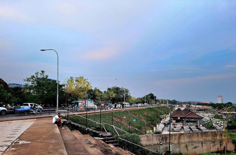 Mekong Riverside Vientiane sunset